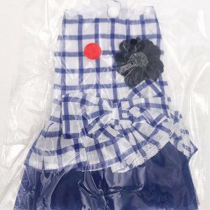 Bow knot Checker Plaid Ruffle Tutu Skirt Princess Dog Cat Dress Pet Clot…